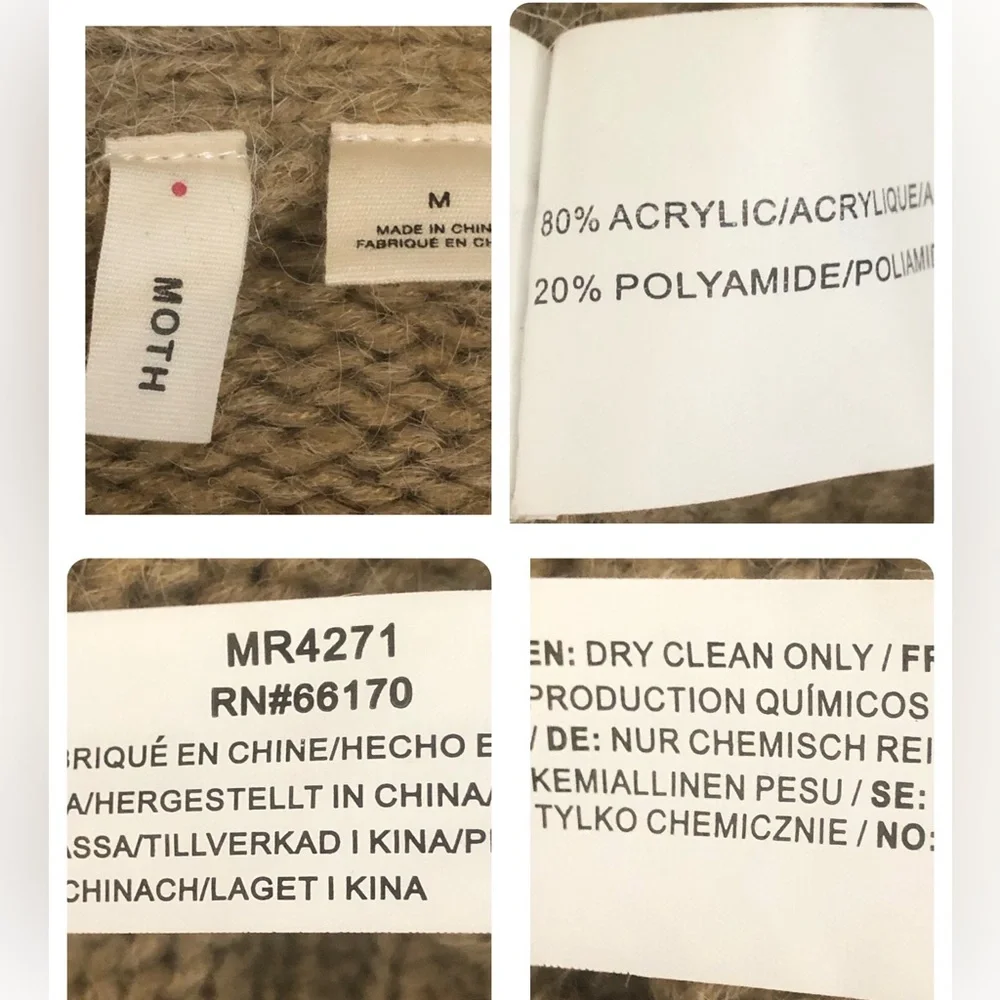 MOTH Anthropology l Sz M l Belted Cardigan Sweater - Picture 10 of 11